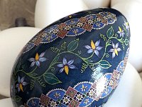 Nightshade Spiral Ukrainian Easter Egg Pysanky By So Jeo : pysanky pysanka nightshade spiral vines ukrainian easter egg batik art sojeo florals flowers birds stars trees vines blooms buds bluebird owl art sojeo so jeo eggshell egg shell blown decoration ivy garden rainbow rosie posy nightshad victorian trees etched brown chicken eggs turkey